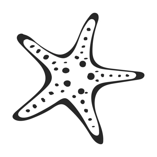 Sea starfish vector black icon. Vector illustration star sea on white background. Isolated black illustration icon of sea starfish . — Stock Vector