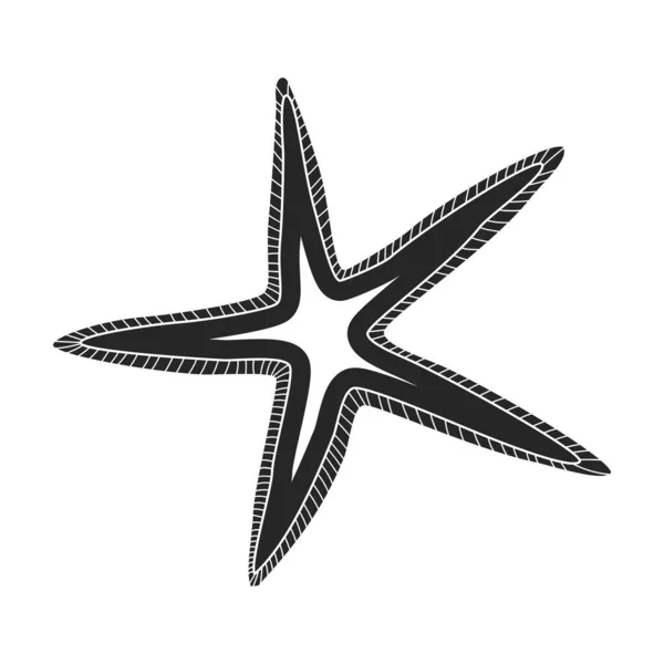 Zeesterren vector zwart icoon. Vector illustratie ster zee op witte achtergrond. Geïsoleerde zwarte illustratie icoon van zeesterren . — Stockvector