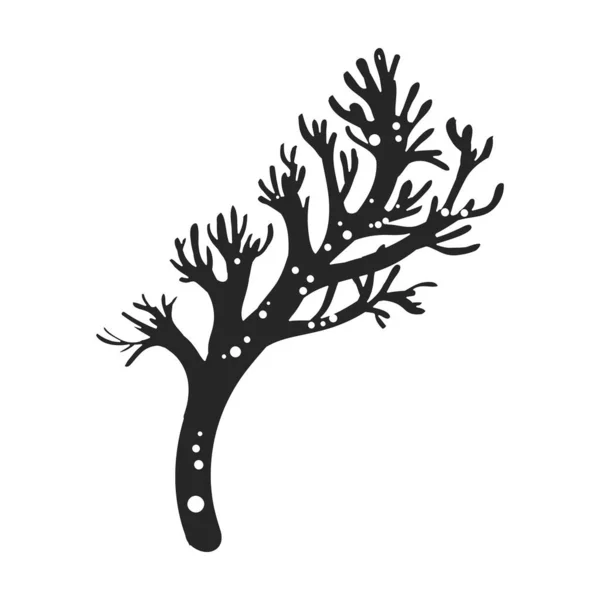 Korallenvektor schwarzes Symbol. Vektorillustration Riff des Meeres auf weißem Hintergrund. Isolierte schwarze Illustration des Korallenriffs . — Stockvektor