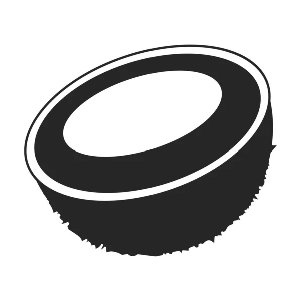 Pezzo cocco vettoriale icon.Black icona vettoriale isolato su sfondo bianco pezzo di cocco. — Vettoriale Stock