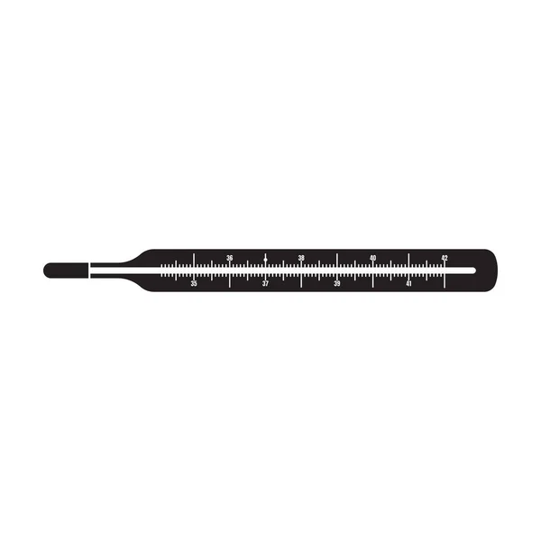 Thermometer-Vektorsymbol. Schwarzes Vektorsymbol isoliert auf weißem Hintergrund Thermometer. — Stockvektor