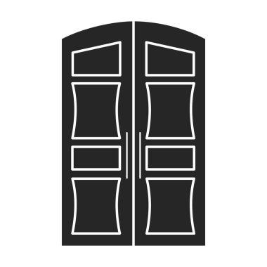 Kapı vektör simgesi. Beyaz arkaplanda siyah vektör simgesi izole edildi .