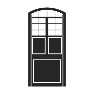 Kapı vektör simgesi. Beyaz arkaplanda siyah vektör simgesi izole edildi .