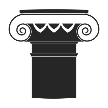 Eski sütun vektörü siyah simge. Beyaz arka planda antikanın vektör illüstrasyon sütunu. Antik sütunun izole edilmiş siyah illüstrasyon simgesi .