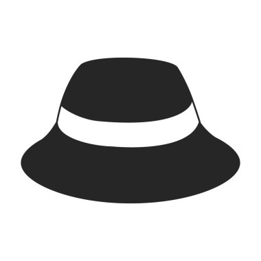 Yazlık şapka vektör siyah simgesi. Beyaz arka planda vektör illüstrasyon güneş şapkası. Yaz şapkasının izole siyah illüstrasyon simgesi .