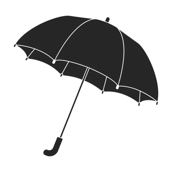 Черная иконка зонтичного дождя. Векторный иллюстрационный зонтик на белом фоне. Изолированная чёрная иллюстрация зонтичного дождя. — стоковый вектор