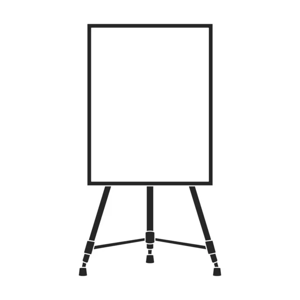 Icona nera vettoriale Easel. Cavalletto illustrazione vettoriale su sfondo bianco. Isolato icona illustrazione nera di tela sul supporto . — Vettoriale Stock