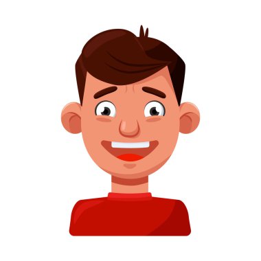 Adamın vektör tasarımı ve kahkaha logosu. Bir grup adam ve web için mutlu hisse sembolü.