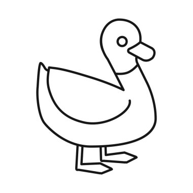 Ördek ve kuş işaretinin vektör çizimi. Ördek ve Drake stok sembolü seti.