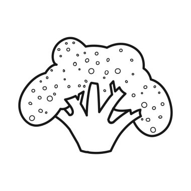 Brokoli ve lahana ikonunun vektör çizimi. Brokoli seti ve malzeme stok vektörü çizimi.