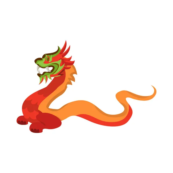 Diseño vectorial del logotipo del dragón y del zodíaco. Conjunto de dragón y tatuaje símbolo de stock para web. — Vector de stock