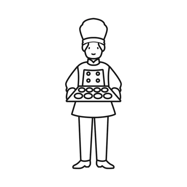 Векторное оформление вывески повара и шеф-повара. Коллекция символов шеф-повара и пирога для интернета. — стоковый вектор