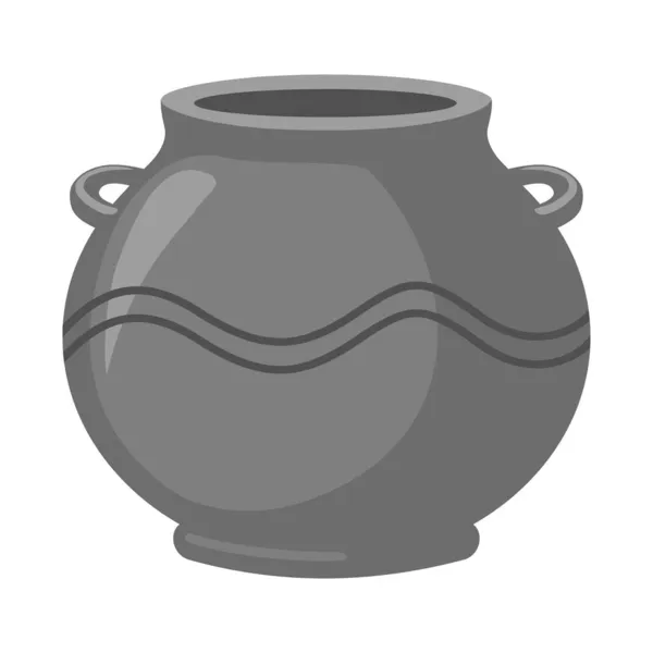 Ilustração vetorial de pote e ícone de cerâmica. Elemento Web de pote e ícone vetorial marrom para estoque. — Vetor de Stock