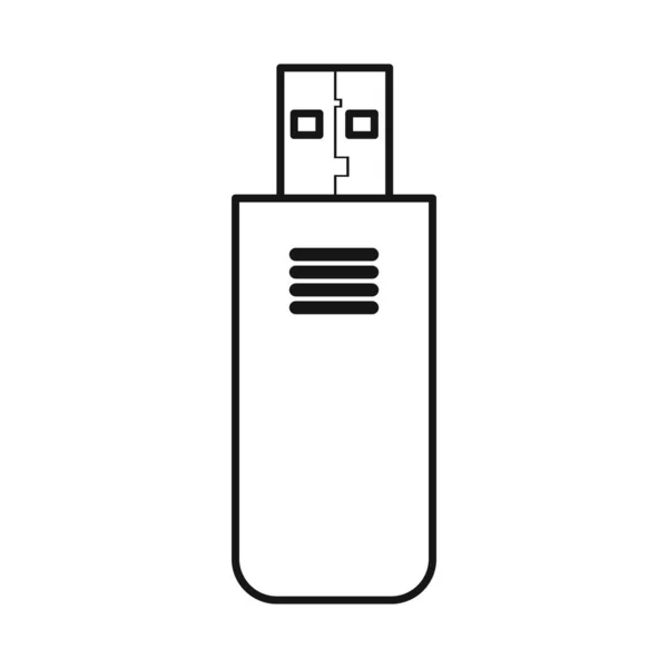 Vektor-Illustration von USB- und Memory-Symbol. Grafik der USB- und Disk Stock Vector Illustration. — Stockvektor