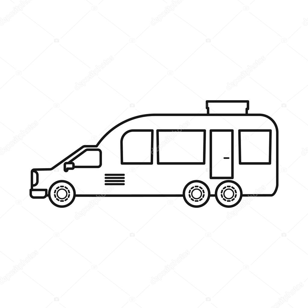Vector illustration of auto and van symbol. Graphic of auto and hearse vector icon for stock.
