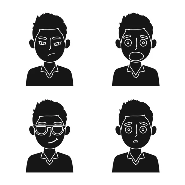 Vektor-Illustration von Gesicht und Jungen-Logo. Set von Gesicht und junger Vektor-Ikone für Aktien. — Stockvektor