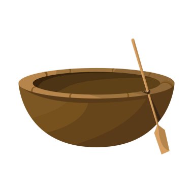 Tekne ve Vietnam logosunun vektör çizimi. Ağ için tekne ve kürek sembolü.