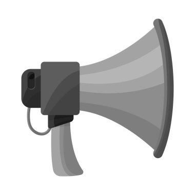 Megafon ve uyarı ikonunun vektör çizimi. Web ögesi megafon ve web için stok sembolü.