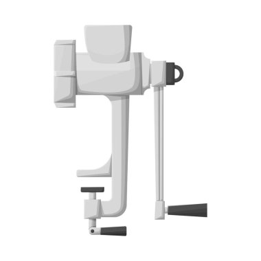 Et ve öğütücü işaretinin vektör tasarımı. Et ve vintage stok vektör illüstrasyonunun web ögesi.