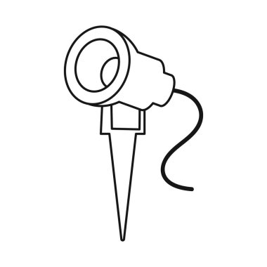 Spot ışığı ve leke sembolünün vektör çizimi. Web projektörü ve ağ için hisse senedi sembolü.