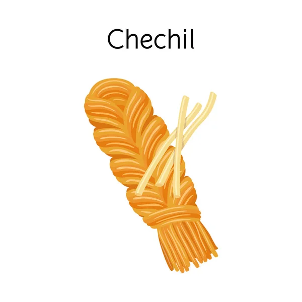 Vektordesign von Tschetschil und Käsezeichen. Grafik zur Illustration von Tschetschil und Mehlsortenvektoren. — Stockvektor