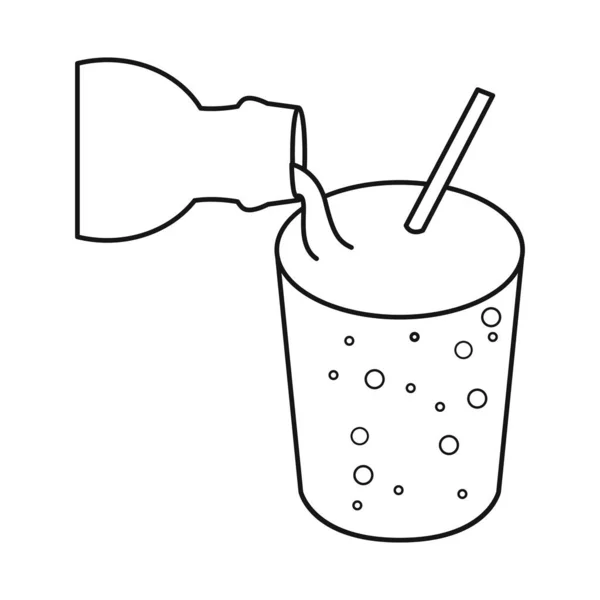 Diseño vectorial de refrescos y letrero de vidrio. Conjunto de soda y limonada símbolo de stock para web. — Archivo Imágenes Vectoriales