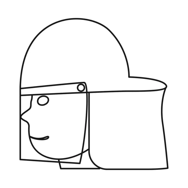 Conception vectorielle du casque et icône du pompier. Ensemble de casque et illustration vectorielle homme stock. — Image vectorielle