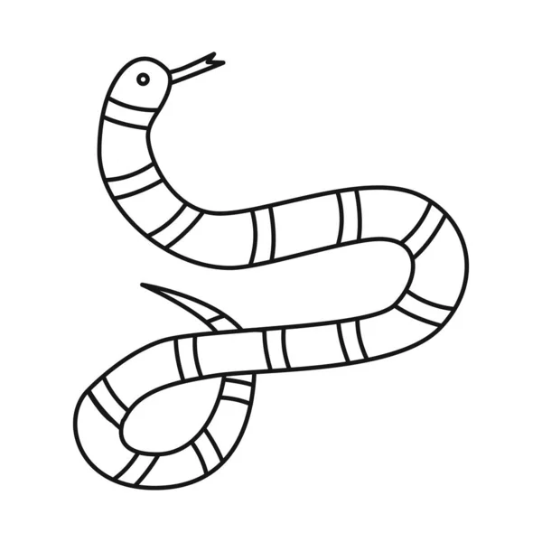 Geïsoleerd object van slang en zwart icoon. Grafiek van serpent en melkveestapel vector illustratie. — Stockvector