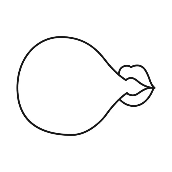 Illustration vectorielle des lèvres et symbole de bulle. Graphique des lèvres et icône vectorielle de mastication pour le stock. — Image vectorielle