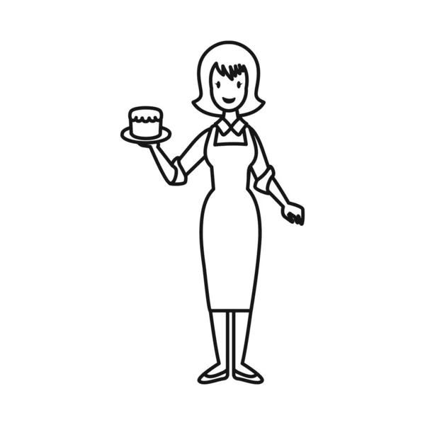 Vektor illustration av servitris och kaffe ikon. Webb inslag av servitris och kvinna stock symbol för webben. — Stock vektor