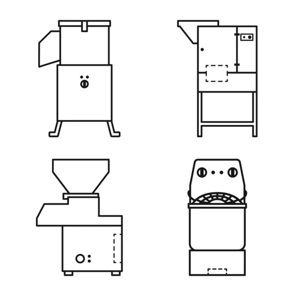 Векторні ілюстрації побутового та промислового знаку. Набір символів домогосподарства та обладнання для Інтернету . — стоковий вектор