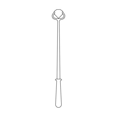 Sihirli değnek vektör simgesi. Taslak vektör simgesi beyaz arkaplan sihirli değneği üzerinde izole edildi.