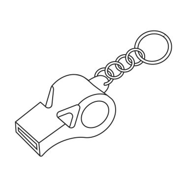 Islık vektör simgesi. Beyaz arkaplan düdüğü üzerinde izole edilmiş ana vektör simgesi.