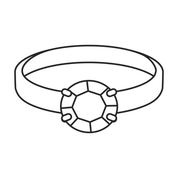 Gouden ring vector icon.Outline vector pictogram geïsoleerd op witte achtergrond gouden ring. — Stockvector