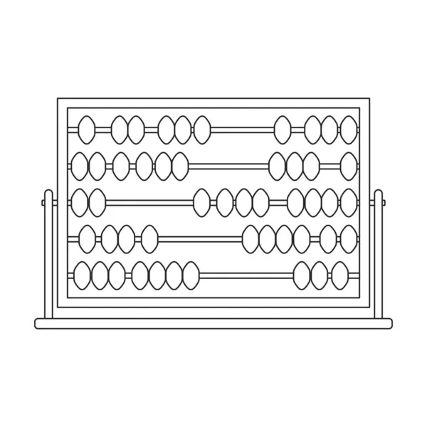 Abacus vector outline icon. 흰색 배경에 의존하는 벡터 일러스트 도구. 주판의 독특 한 윤곽 이 있는 주상 주판, . — 스톡 벡터