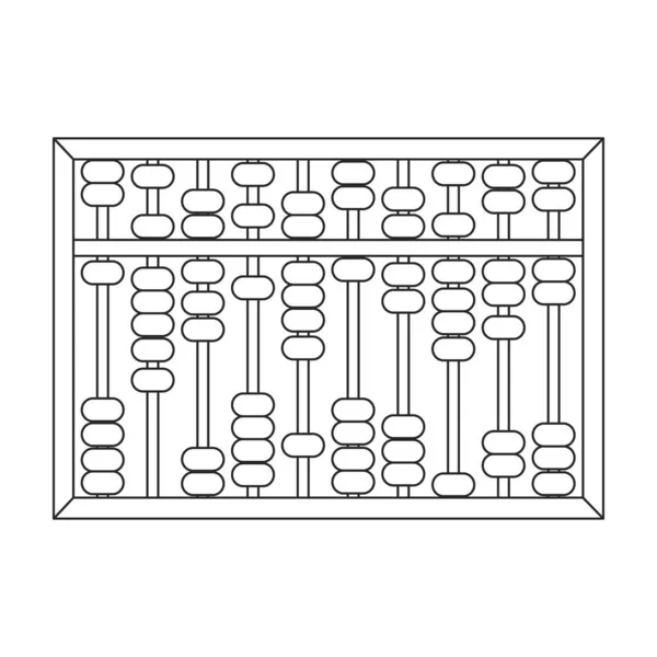 Abacus vektor konturikon. Vektor illustrationsverktyg för att räkna på vit bakgrund. Isolerad konturillustration ikon av abacus, . — Stock vektor