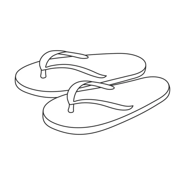 Icône de contour vectoriel sandale. Illustration vectorielle flipflop sur fond blanc. Isolée illustration de contour icône de sandale. — Image vectorielle