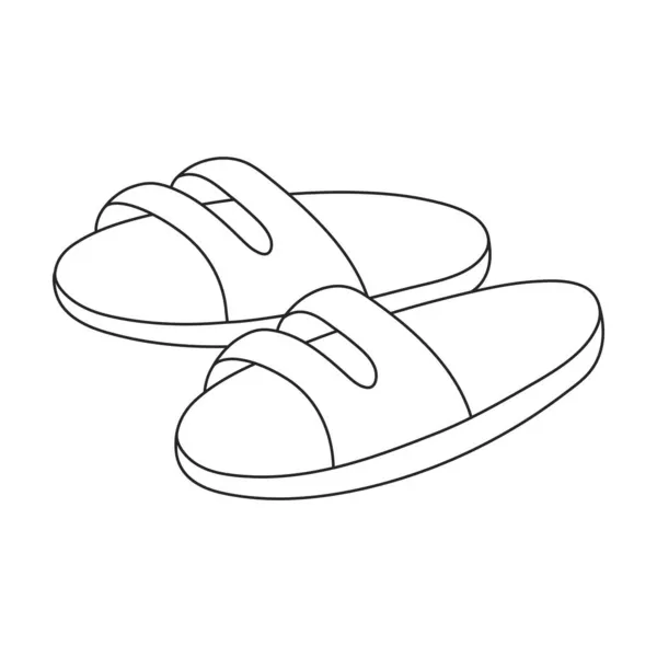 Sandalenvektorumrandungssymbol. Flipflop der Vektorillustration auf weißem Hintergrund. Isolierte Umrisse illustrieren Ikone der Sandale. — Stockvektor