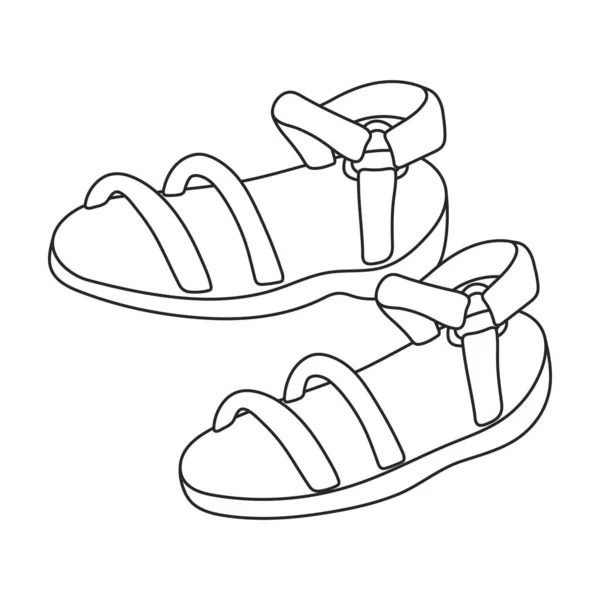 Sandal vektor kontur ikon. Vektor illustration flipflop på vit bakgrund. Isolerad kontur illustration ikon av sandal. — Stock vektor