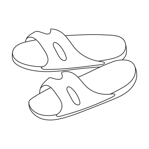 Ikona zarysu wektora sandałów. Wektor ilustracji flipflop na białym tle. Izolowany zarys ilustracji ikona sandałów. — Wektor stockowy