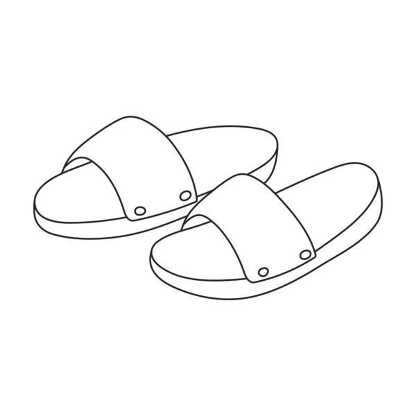 Sandal vektor kontur ikon. Vektor illustration flipflop på vit bakgrund. Isolerad kontur illustration ikon av sandal. — Stock vektor