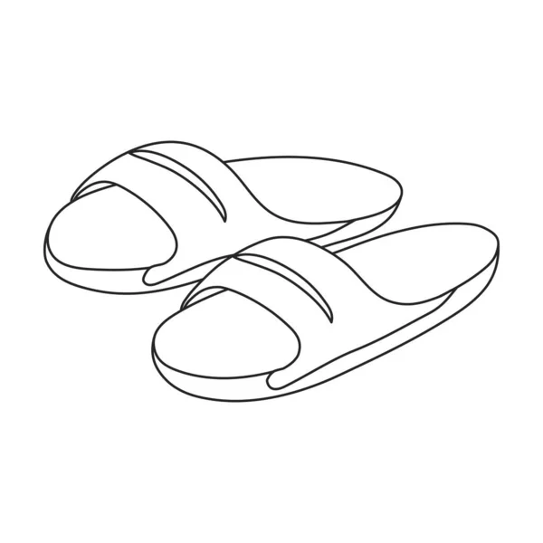 Sandal vektor kontur ikon. Vektor illustration flipflop på vit bakgrund. Isolerad kontur illustration ikon av sandal. — Stock vektor