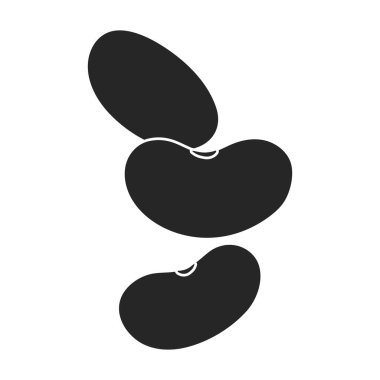 Fasulye taşıyıcı simgesi. Beyaz arka planda vektör illüstrasyon fasulyesi. İzole edilmiş siyah fasulye ikonu. .