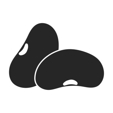 Fasulye taşıyıcı simgesi. Beyaz arka planda vektör illüstrasyon fasulyesi. İzole edilmiş siyah fasulye ikonu. .