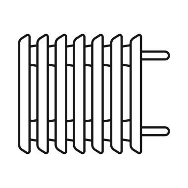 Isıtıcı ve radyatör sembolünün vektör çizimi. Stok için ısıtıcı ve yağ vektörü simgesi grafiği.