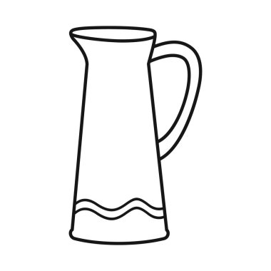 Ayrı bir sürahi ve kil ikonu nesnesi. Sürahi ve esrar stok vektör illüstrasyonunun web ögesi.