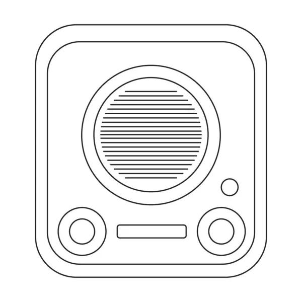 Ícone vetor Radio vetor icon.Outline isolado no rádio fundo branco. —  Vetores de Stock