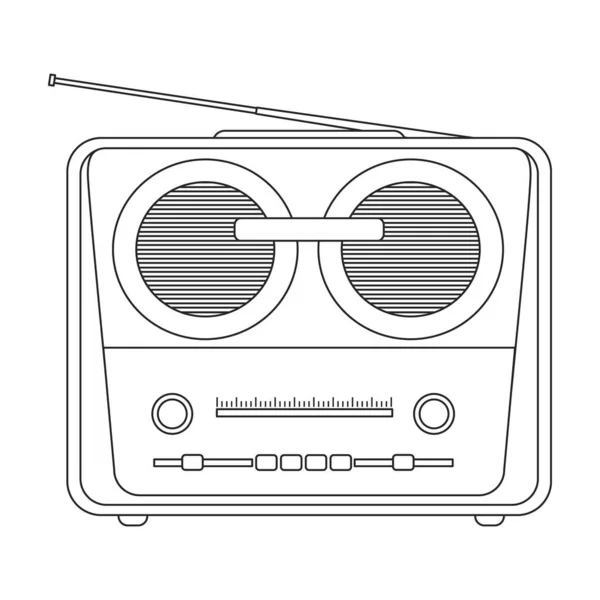 Radio Vektor icon.Outline Vektor icon isoliert auf weißem Hintergrund Radio. — Stockvektor