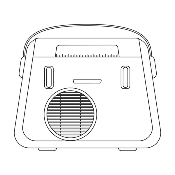 Icono de vector de radio. Icono de vector de contorno aislado en radio de fondo blanco. — Vector de stock