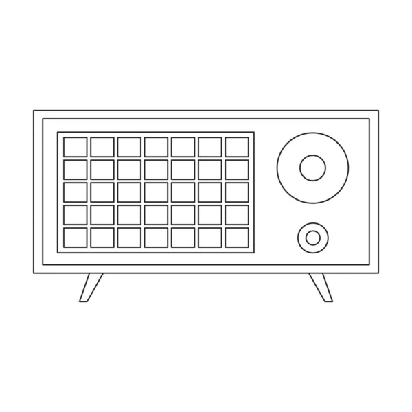 Icono de vector de radio. Icono de vector de contorno aislado en radio de fondo blanco. — Archivo Imágenes Vectoriales